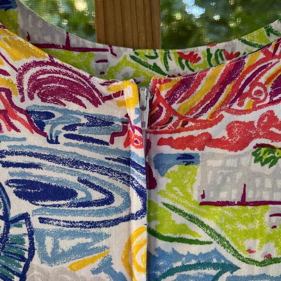 Kahala Hawaiian Islands Women's Vintage Colorful Scoop Neck Mini Dress Size M - Picture 6 of 8